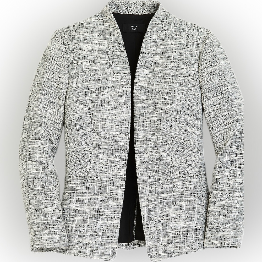 J. Crew Going Out Blazer Black and White Tweed NWT | Size 8